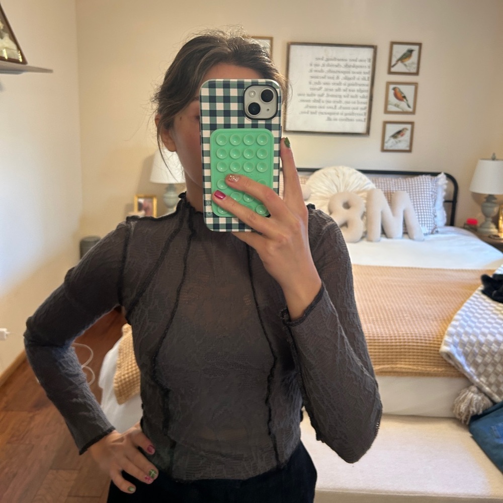Kimchi Blue Charcoal Lace Blouse
